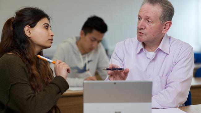 NCI student talking to a career advisor